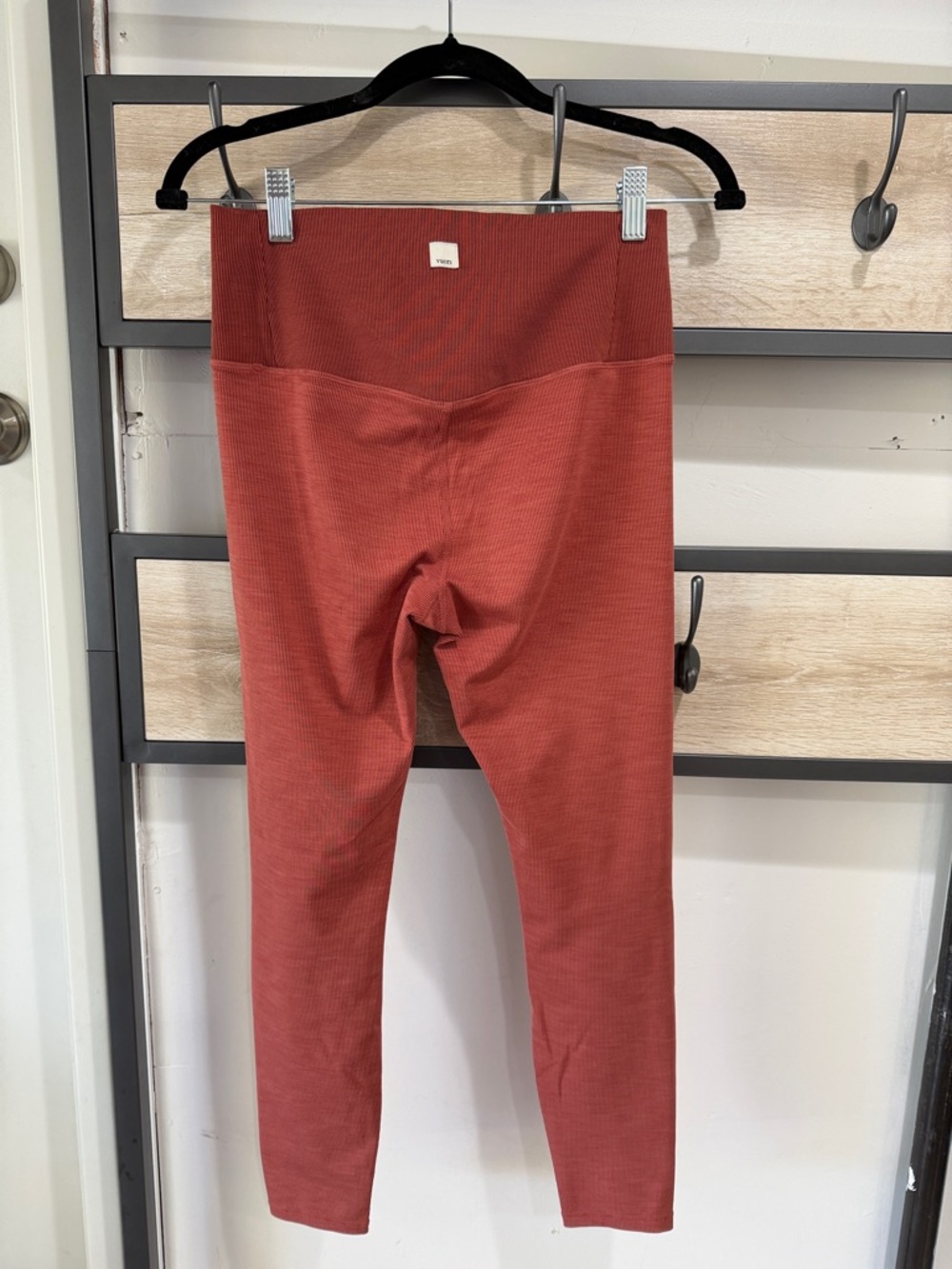 Vuori Ribbed High-Waist Leggings - Rust